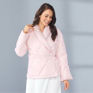 Elegant Pink Quilted Wrap Robe